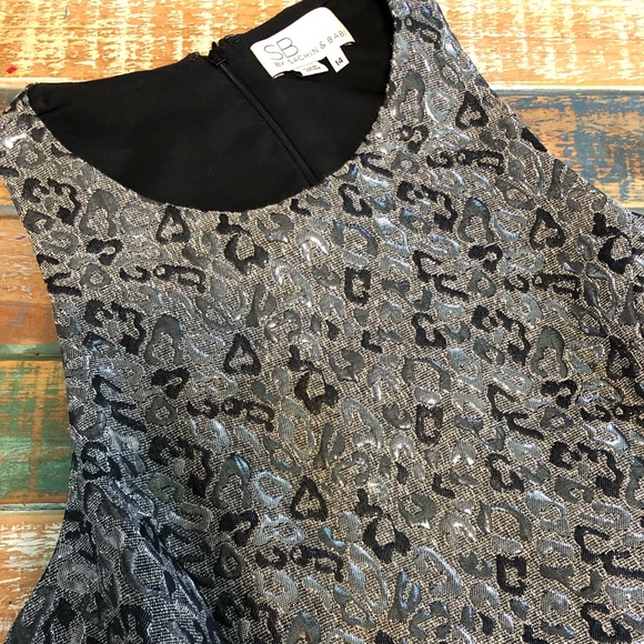 Hi-Lo Metallic Animal Print Evening Gown - Picture 2 of 7